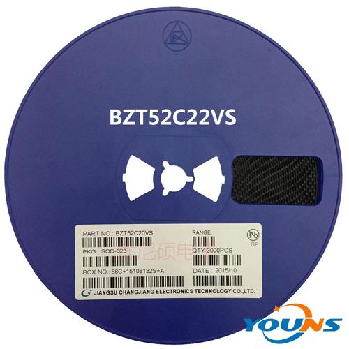 长电贴片稳压二极管bzt52c22vs22v丝印wnsod